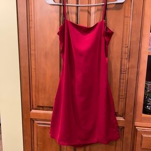 Red mini dress with tie back